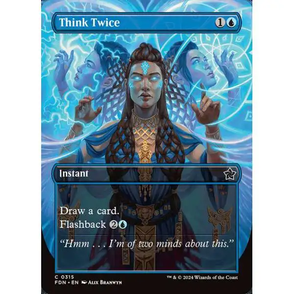 MtG Foundations Common Think Twice #315 [Borderless FOIL]