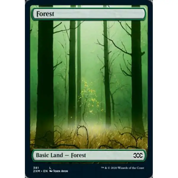 MtG Double Masters Land Forest #381 [Full-Art, John Avon]