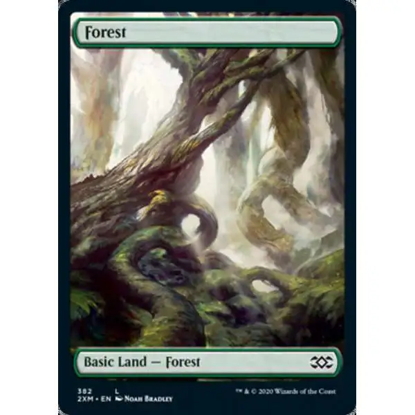 MtG Double Masters Land Forest #382 [Full-Art, Foil, Noah Bradley]