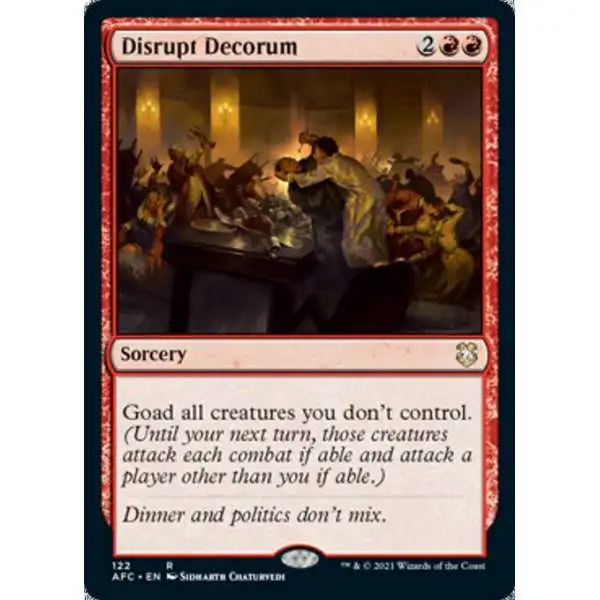 MtG Trading Card Game Adventures in the Forgotten Realms Commander Rare Disrupt Decorum #122