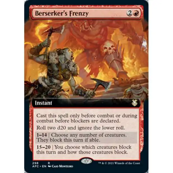 MtG Trading Card Game Adventures in the Forgotten Realms Commander Rare Berserker's Frenzy #298 [Borderless]