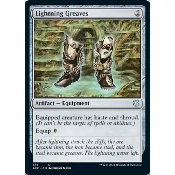 MtG Trading Card Game Adventures in the Forgotten Realms Commander Uncommon Lightning Greaves #331
