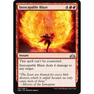 MtG Trading Card Game Guilds of Ravnica Uncommon Inescapable Blaze #107