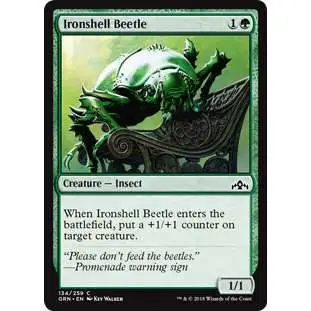 MtG Trading Card Game Guilds of Ravnica Common Ironshell Beetle #134