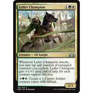 MtG Trading Card Game Guilds of Ravnica Uncommon Foil Ledev Champion #186