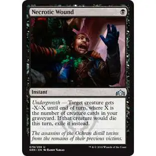 MtG Trading Card Game Guilds of Ravnica Uncommon Necrotic Wound #79