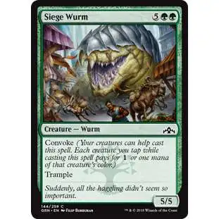 MtG Trading Card Game Guilds of Ravnica Common Foil Siege Wurm #144