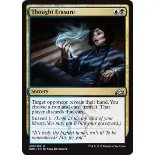 MtG Trading Card Game Guilds of Ravnica Uncommon Thought Erasure #206