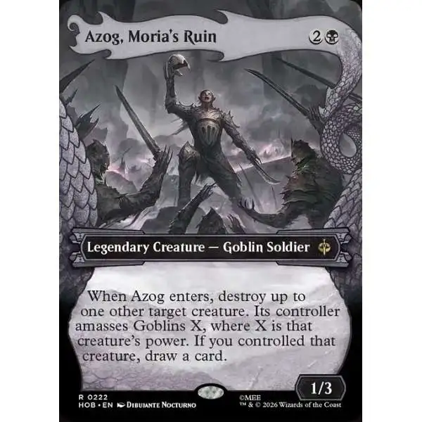 MtG The Hobbit Rare Azog, Moria's Ruin #222 [Dragon Hoard Frame FOIL]