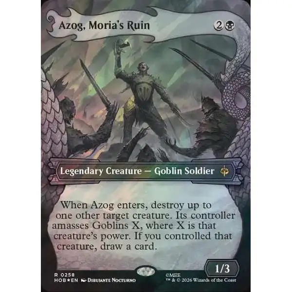 MtG The Hobbit Rare Azog, Moria's Ruin #258 [Dragon Hoard Surge Foil]