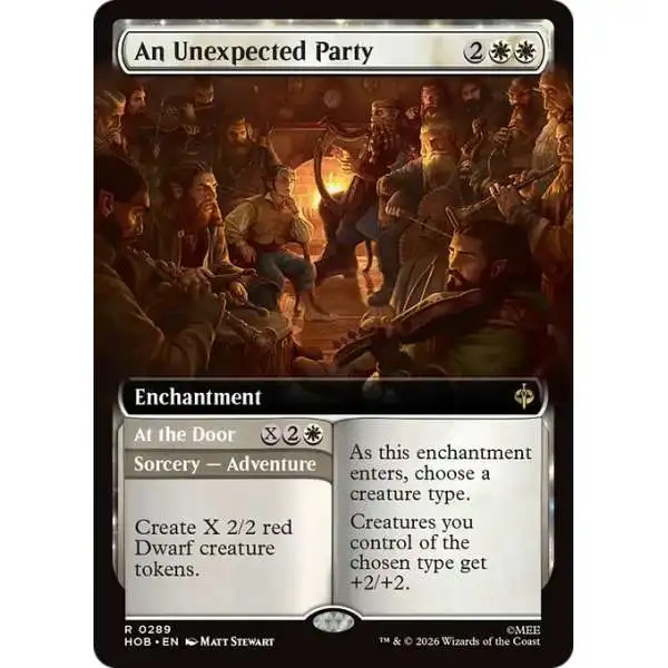 MtG The Hobbit Rare An Unexpected Party // At the Door #289 [Extended Art FOIL]