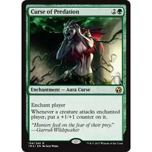 MtG Trading Card Game Iconic Masters Rare Curse of Predation #159