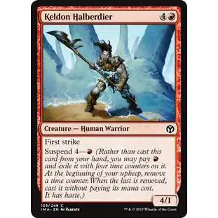 MtG Trading Card Game Iconic Masters Common Keldon Halberdier #135