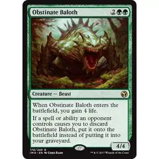 MtG Trading Card Game Iconic Masters Rare Obstinate Baloth #179