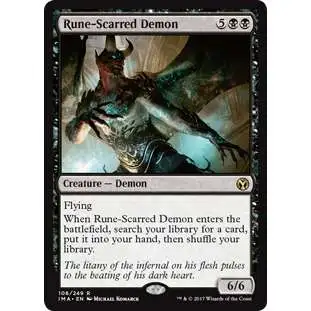 MtG Trading Card Game Iconic Masters Rare Rune-Scarred Demon #106