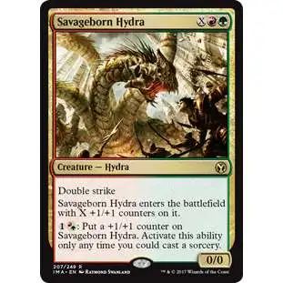 MtG Trading Card Game Iconic Masters Rare Savageborn Hydra #207