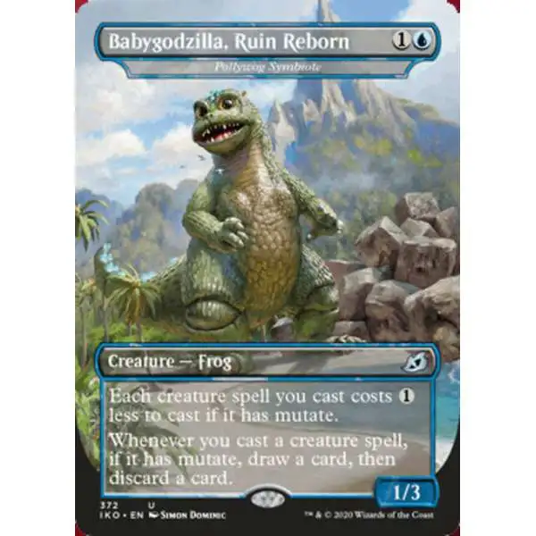 MtG Ikoria: Lair of Behemoths Uncommon Babygodzilla, Ruin Reborn #372 [Pollywog Symbiote FOIL] [Japanese]