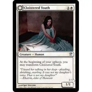 MtG Trading Card Game Innistrad Uncommon Cloistered Youth / Unholy Fiend #8