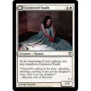 MtG Trading Card Game Innistrad Uncommon Foil Cloistered Youth / Unholy Fiend #8