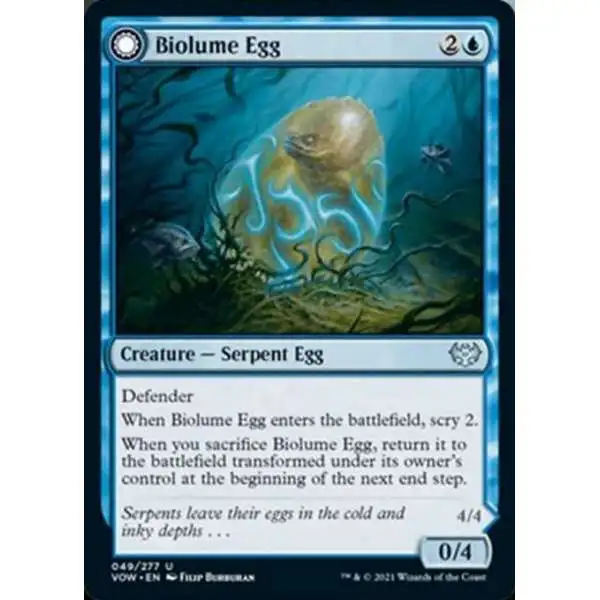 MtG Trading Card Game Innistrad: Crimson Vow Uncommon Biolume Egg // Biolume Serpent #49