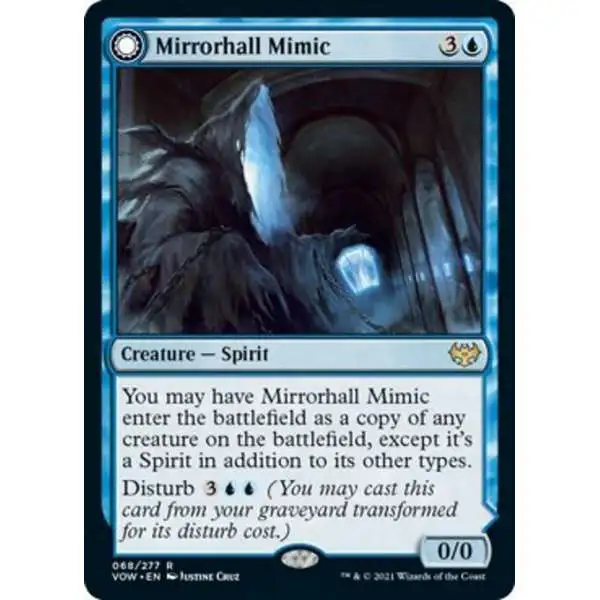 MtG Trading Card Game Innistrad: Crimson Vow Rare Foil Mirrorhall Mimic // Ghastly Mimicry #68