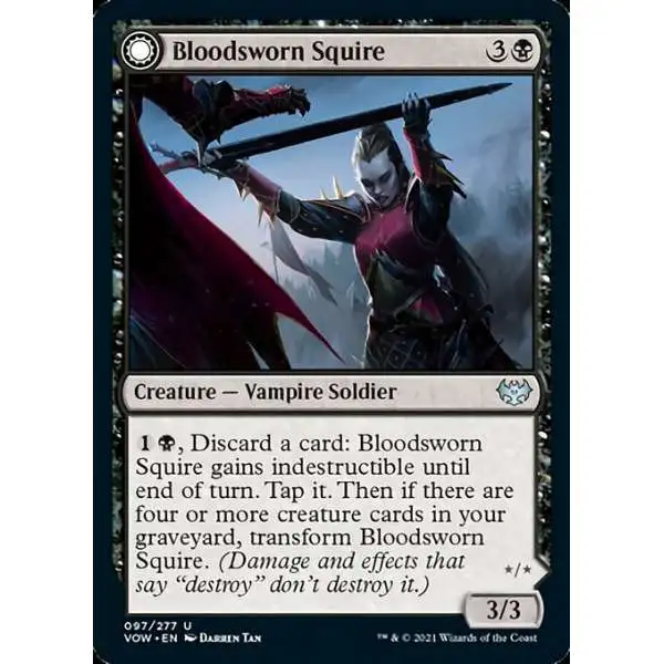 MtG Trading Card Game Innistrad: Crimson Vow Uncommon Bloodsworn Squire // Bloodsworn Knight #97