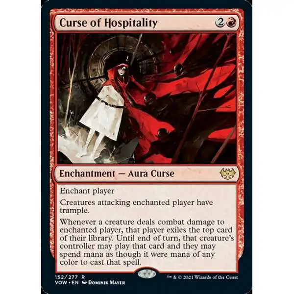 MtG Trading Card Game Innistrad: Crimson Vow Rare Foil Curse of Hospitality #152
