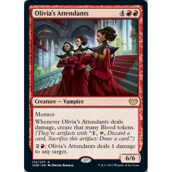 MtG Trading Card Game Innistrad: Crimson Vow Rare Foil Olivia's Attendants #172