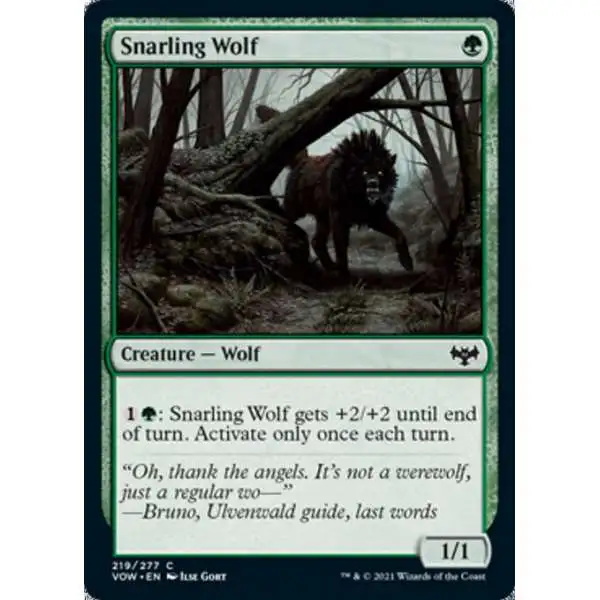 MtG Trading Card Game Innistrad: Crimson Vow Common Snarling Wolf #219