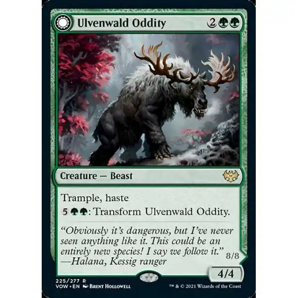 MtG Trading Card Game Innistrad: Crimson Vow Rare FOIL Ulvenwald Oddity // Ulvenwald Behemoth #225