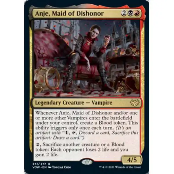 MtG Trading Card Game Innistrad: Crimson Vow Rare Foil Anje, Maid of Dishonor #231