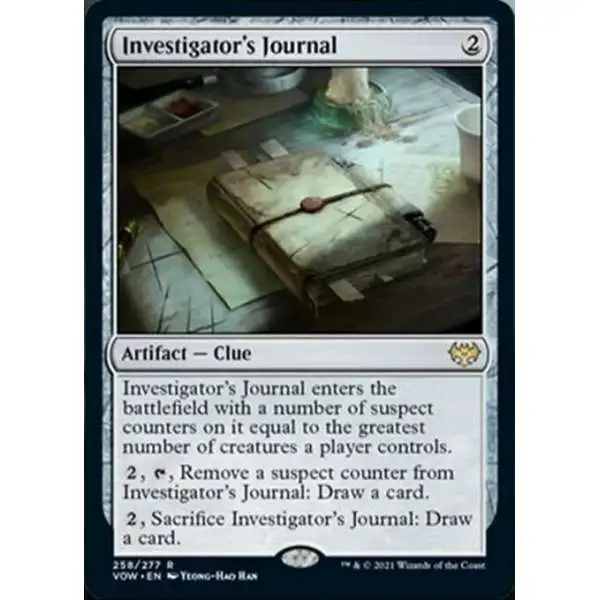MtG Trading Card Game Innistrad: Crimson Vow Rare Investigator's Journal #258