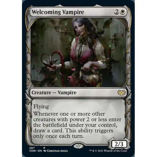 MtG Trading Card Game Innistrad: Crimson Vow Rare Welcoming Vampire #287 [Showcase]