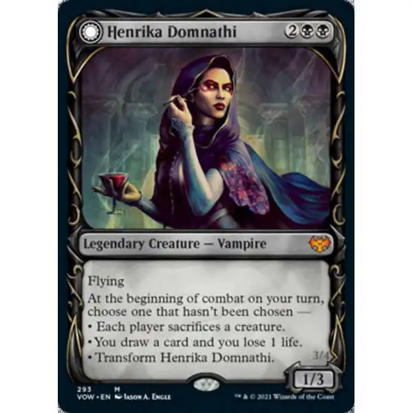 MtG Trading Card Game Innistrad: Crimson Vow Mythic Rare Henrika Domnathi // Henrika, Infernal Seer #293 [Showcase]