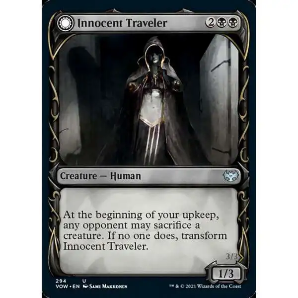MtG Trading Card Game Innistrad: Crimson Vow Uncommon Innocent Traveler // Malicious Invader #294 [Showcase]