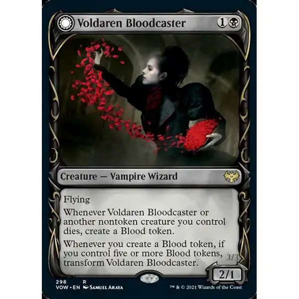 MtG Trading Card Game Innistrad: Crimson Vow Rare Voldaren Bloodcaster // Bloodbat Summoner #298 [Showcase]