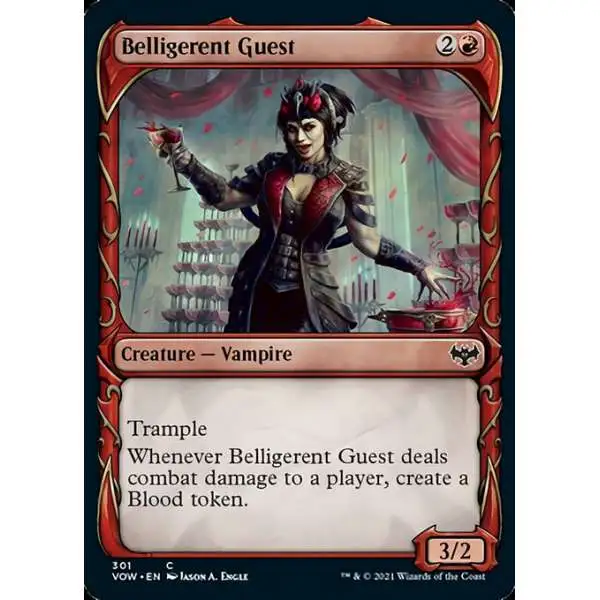 MtG Trading Card Game Innistrad: Crimson Vow Common Belligerent Guest #301 [Showcase]