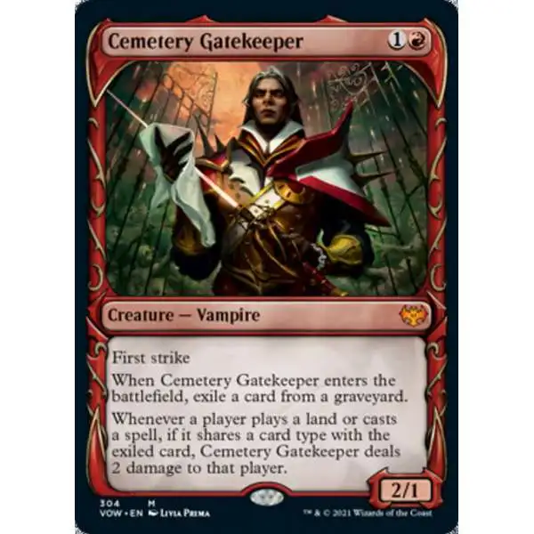 MtG Trading Card Game Innistrad: Crimson Vow Mythic Rare Cemetery Gatekeeper #304 [Showcase FOIL]