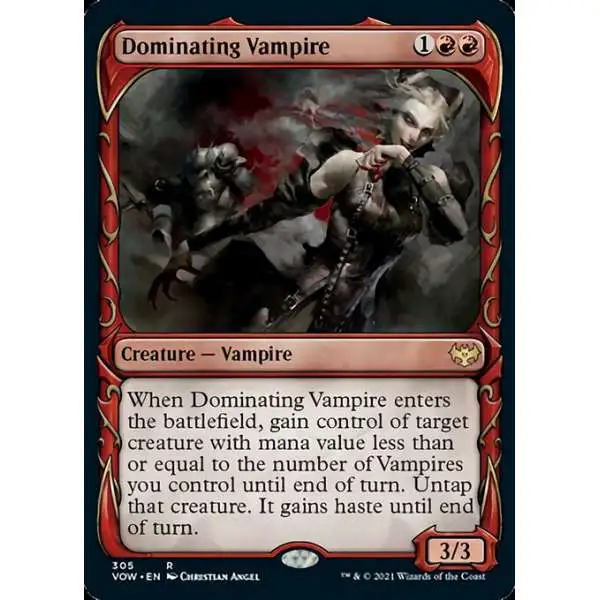 MtG Trading Card Game Innistrad: Crimson Vow Rare Dominating Vampire #305 [Showcase]