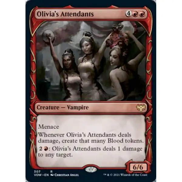 MtG Trading Card Game Innistrad: Crimson Vow Rare Olivia's Attendants #307 [Showcase]