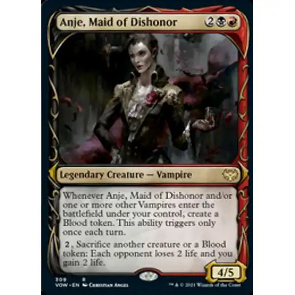 MtG Trading Card Game Innistrad: Crimson Vow Rare Anje, Maid of Dishonor #309 [Showcase FOIL]