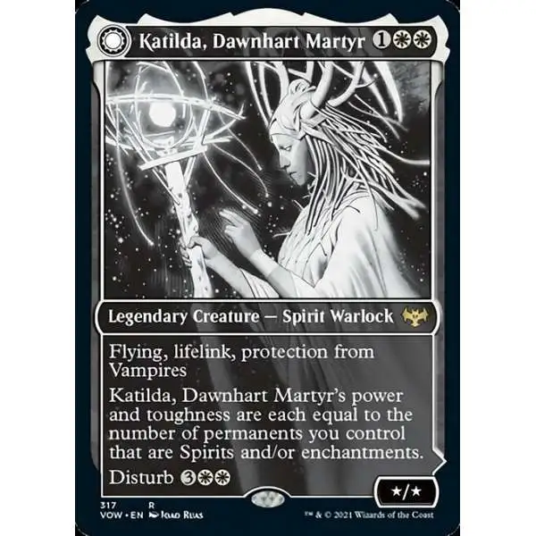 MtG Trading Card Game Innistrad: Crimson Vow Rare Katilda, Dawnhart Martyr // Katilda's Rising Dawn #317 [Showcase FOIL]