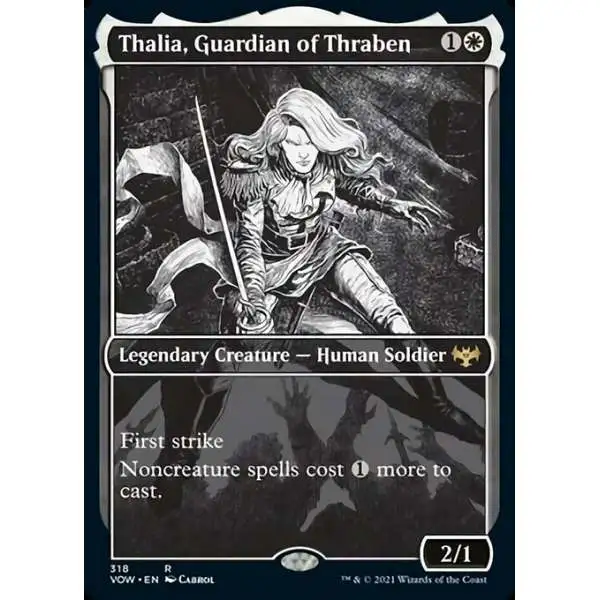 MtG Trading Card Game Innistrad: Crimson Vow Rare Thalia, Guardian of Thraben #318 [Showcase FOIL]