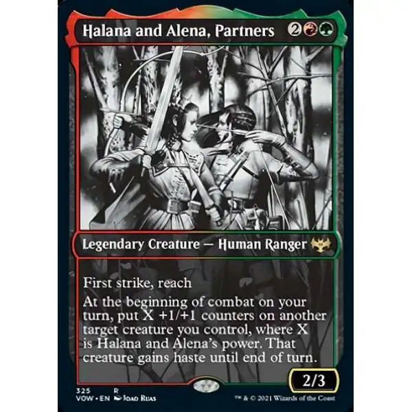MtG Trading Card Game Innistrad: Crimson Vow Rare Halana and Alena, Partners #325 [Showcase FOIL]