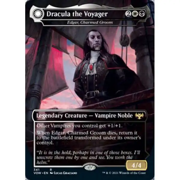 all dracula cards mtg Magic: the Gathering - Dracula, Lord of Blood // Dracula, Lord of Bats (Voldaren Bloodcaster // Bloodbat Summoner) (338) - Borderless - Innistrad: Crimson Vow Sorin the Mirthless Dracula Series - Innistrad Crimson