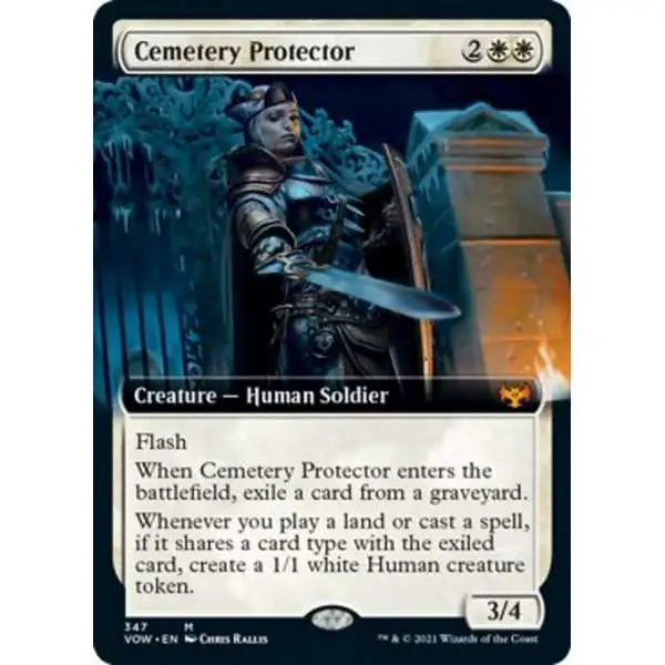 MtG Trading Card Game Innistrad: Crimson Vow Mythic Rare Cemetery Protector #347 [Extended Art FOIL]