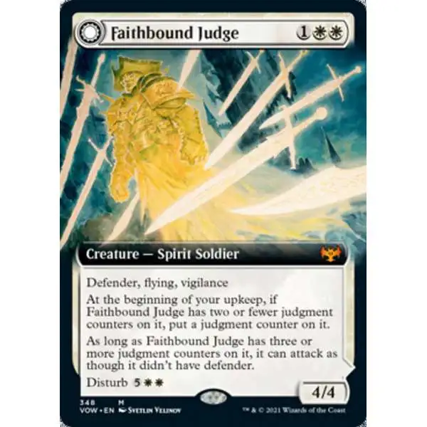 MtG Trading Card Game Innistrad: Crimson Vow Mythic Rare Faithbound Judge // Sinner's Judgment #348 [Extended Art]