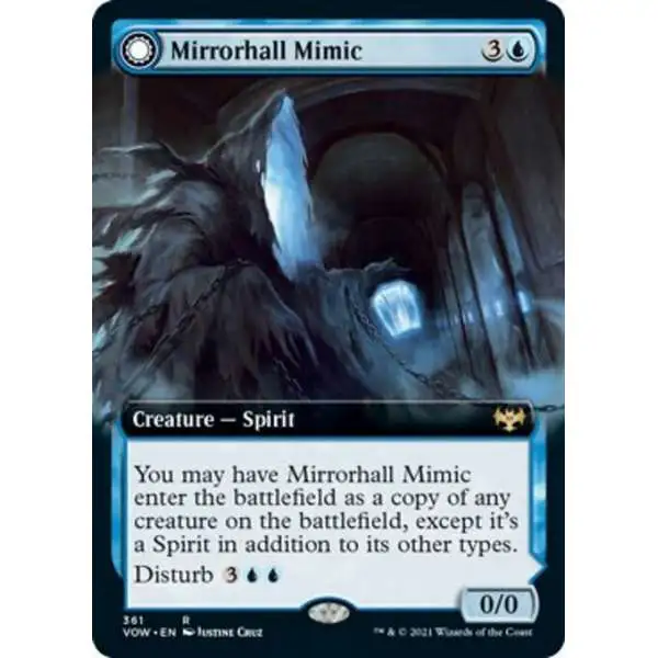 MtG Trading Card Game Innistrad: Crimson Vow Rare Mirrorhall Mimic // Ghastly Mimicry #361 [Extended Art FOIL]