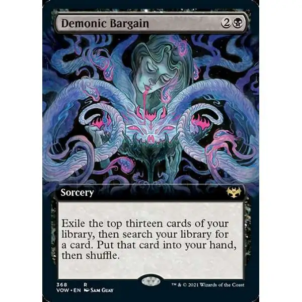 MtG Trading Card Game Innistrad: Crimson Vow Rare Demonic Bargain #368 [Extended Art]