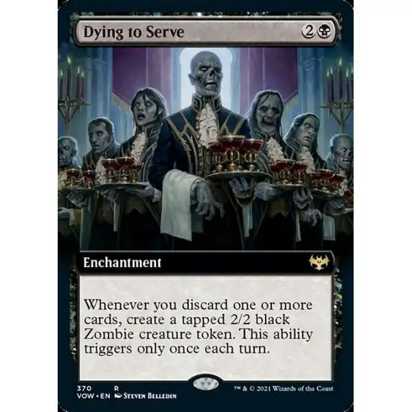 MtG Trading Card Game Innistrad: Crimson Vow Rare Dying to Serve #370 [Extended Art FOIL]